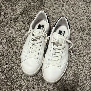 White with black back